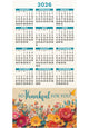 Thankful - 2026 Year-at-a-Glance Calendar with Business Card Magnet