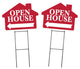 Open House - House Shape Corrugated Signs - 2 Pack Kits
