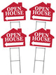 Open House - House Shape Corrugated Signs - 4 Pack Kits