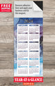 Marble - 2024 Year-at-a-Glance Calendar with Business Card Magnet