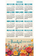 Thankful - 2026 Year-at-a-Glance Calendar with Business Card Magnet