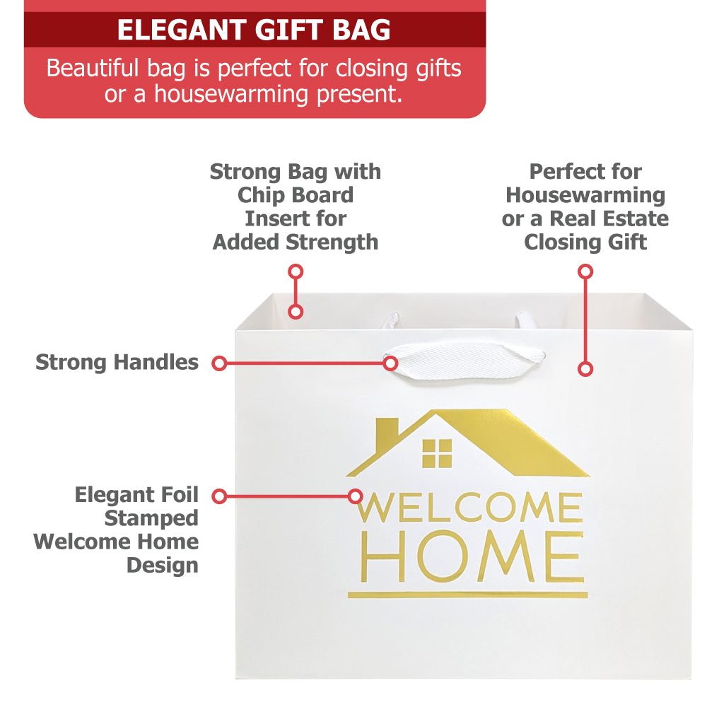  Welcome Home Bags - House-Shaped Gift Bags for New Home Gifts -  House Warming Gifts New Home, Real Estate Agent Supplies, Closing Gifts for  Home Buyers - Housewarming Gifts for New