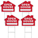 Open House - House Shape Corrugated Signs - 4 Pack Kits