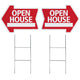 Open House Arrow Shape Signs & Stakes - 2 Pack Kit