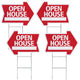 Open House Arrow Shape Signs & Stakes - 4 Pack Kit
