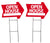 Open House Arrow Shape Real Estate Yard Signs & Stakes - Two Pack Sign Kit comes with 2 signs and 2 step stakes