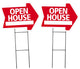 Open House Arrow Shape Signs & Stakes - 2 Pack Kit
