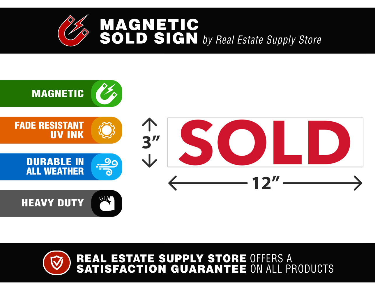 Magnetic SOLD Sign – Real Estate Supply Store