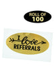 I Love Referrals - Oval Gold Foil Sticker