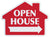 Open House 4 Pack House Shaped Corrugated Plastic Real Estate Yard Sign Kit with Stakes