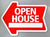 Open House Arrow Shape Real Estate Corrugated Plastic Yard Signs & Stake