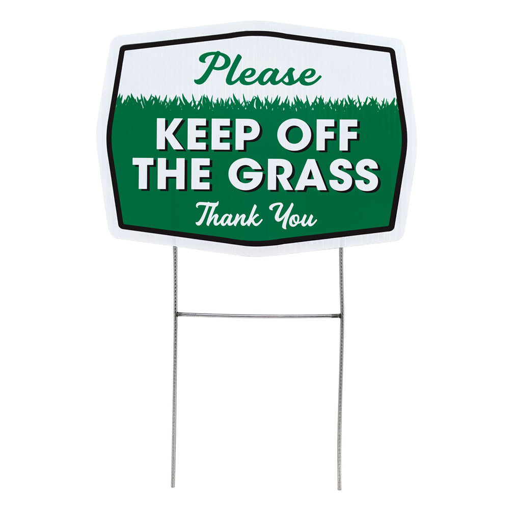 Leinuosen 5 Pcs Stay off Grass Signs for Yard with 10 Stakes Lawn Easy  Install 14 x 10 Inch Please Keep off the Grass Signs for Yard Statement  Plaque