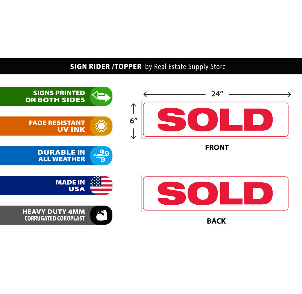Corrugated Sign Riders - Add On Topper for Real Estate Yard Signs ...
